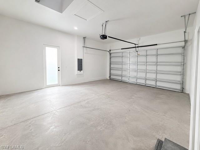 Attached two-car garage with plenty of space for parking and storage.