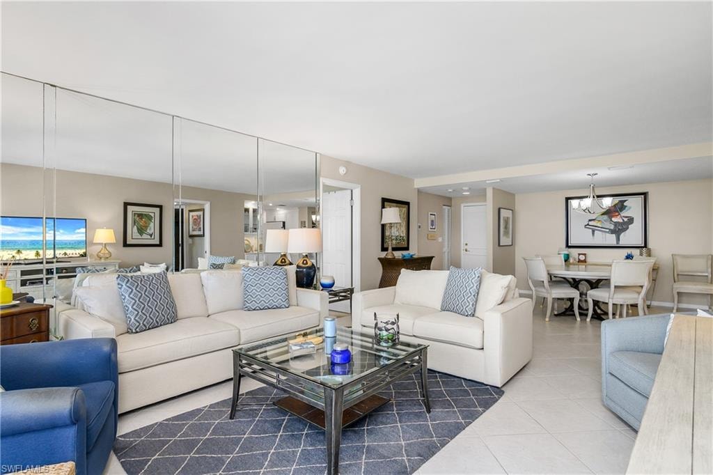 Tiled living room