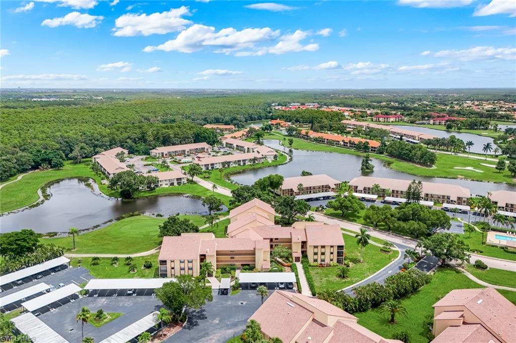Aerial view of the building.
