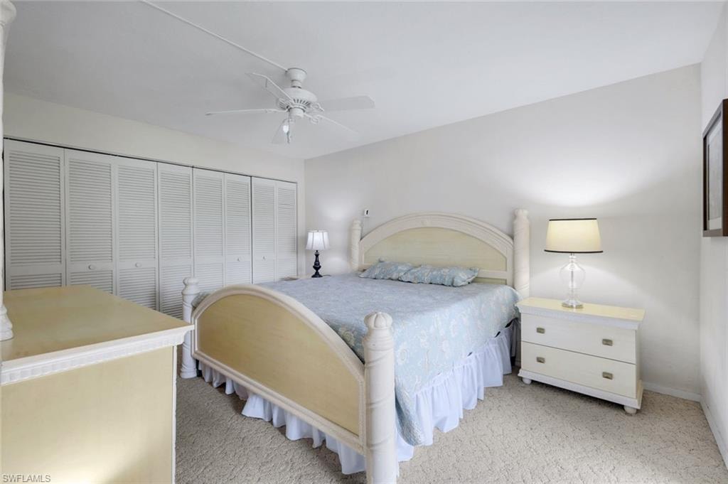 Spacious primary suite features a large closet.