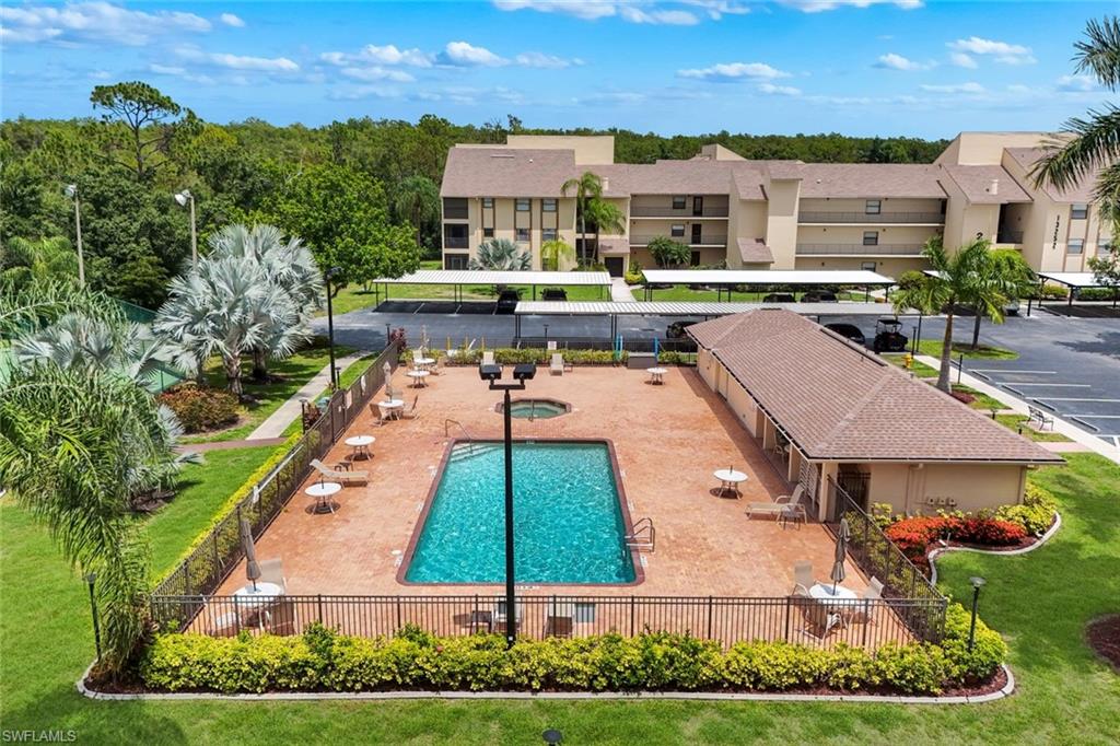 Aerial view of the pool.