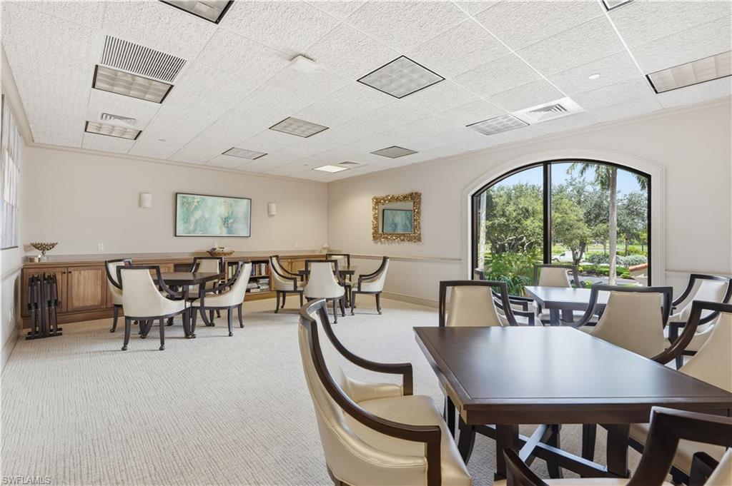 Community card and game room for an easy afternoon with friends and neighbors.