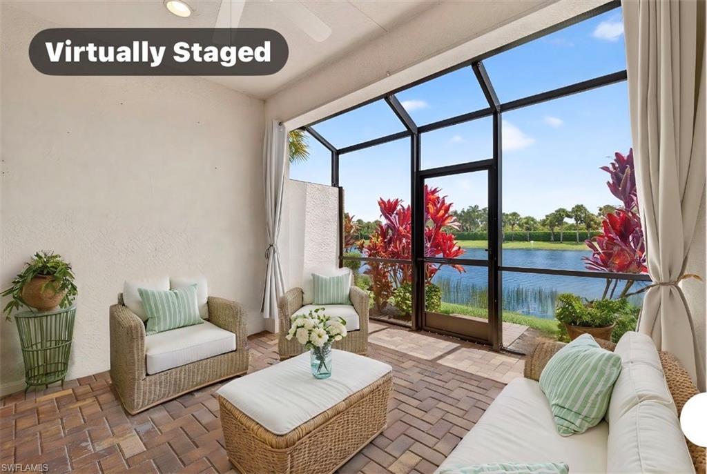 Extended lanai with peaceful water views.