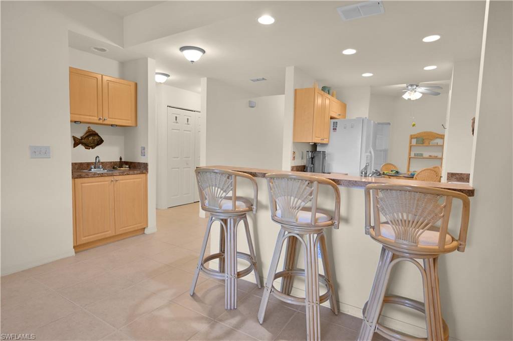 island seating & wet bar