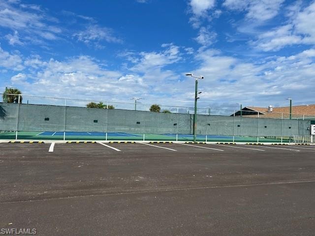 Tennis courts and parking area