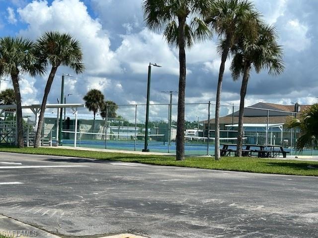 A view of the rennis courts