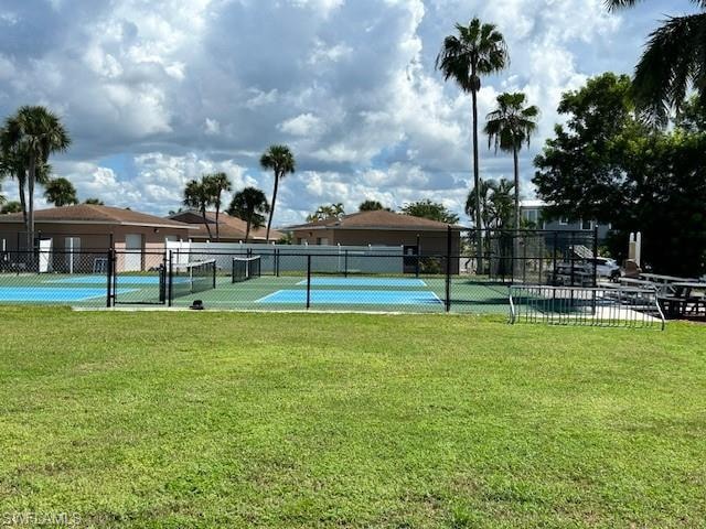 A view of the pickleball courts