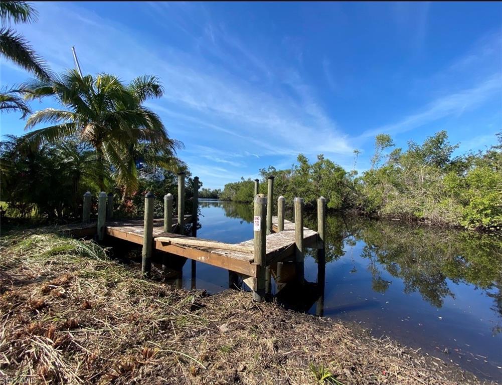 Private dock extending into a waterway