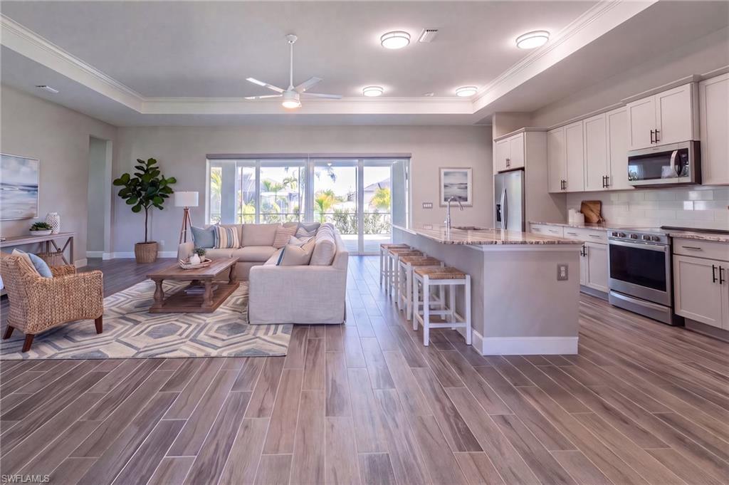 Virtually stagged family room