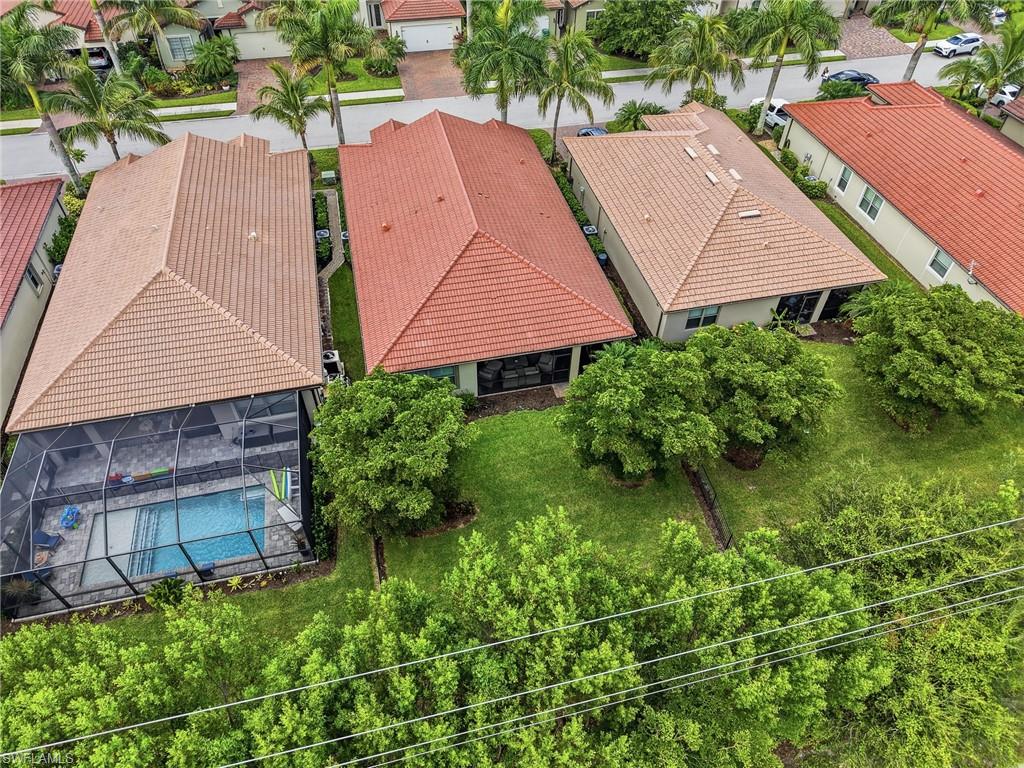 Areial view of home and backyard