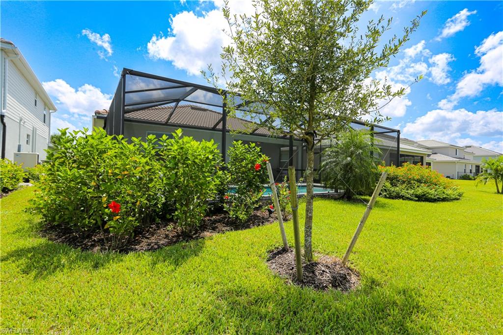 View of yard featuring a lanai