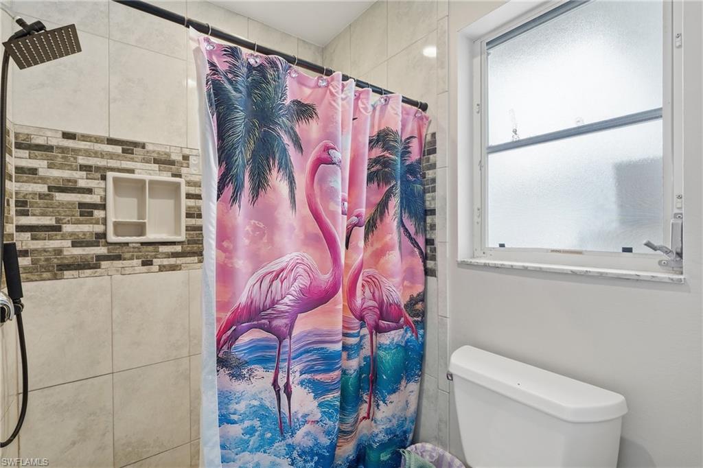 Tile shower in the primary bath