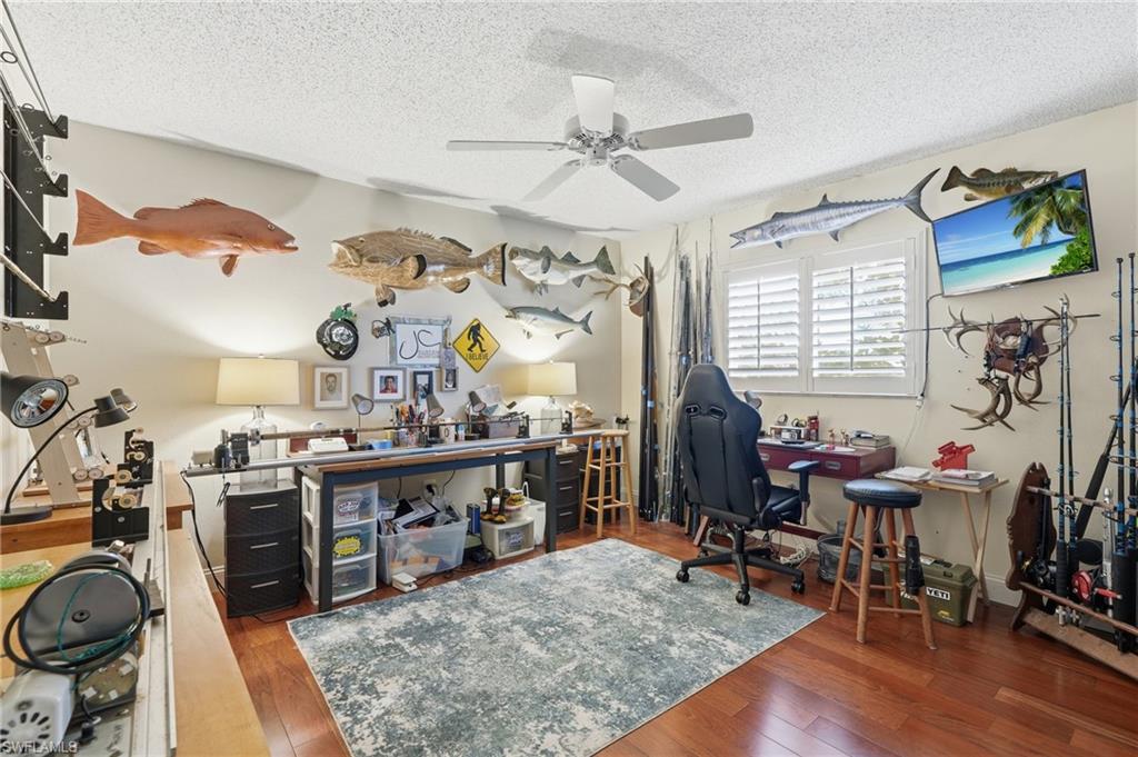 third bedroom being used as an office for the fishing charter owner