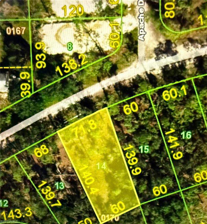 Plat Map. Illustrating property boundaries and dimensions for the highlighted parcel