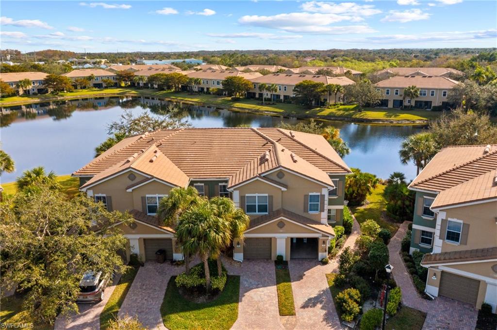 Bird's eye view of a nearby body of water