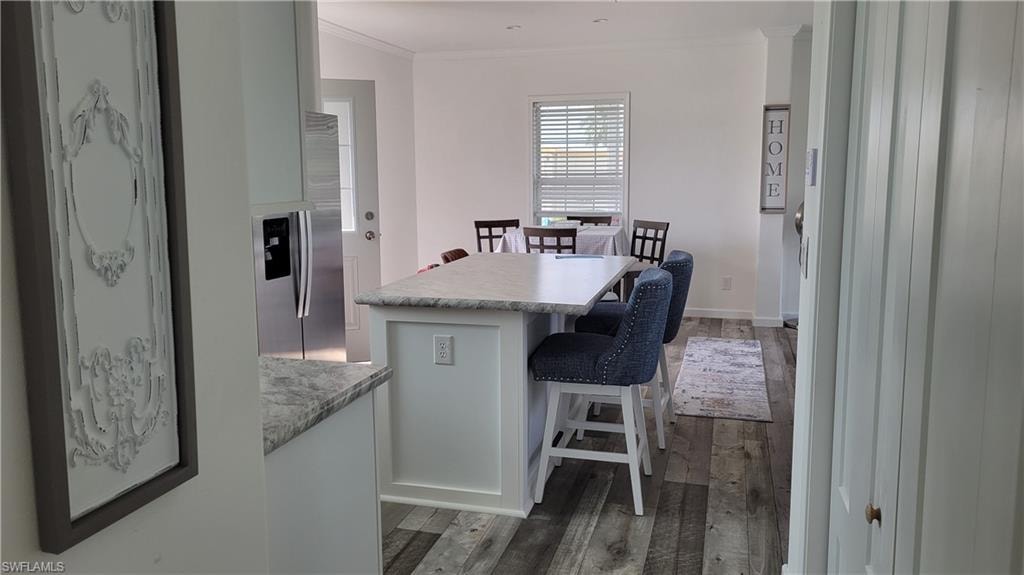 View from hallway leading to kitchen
