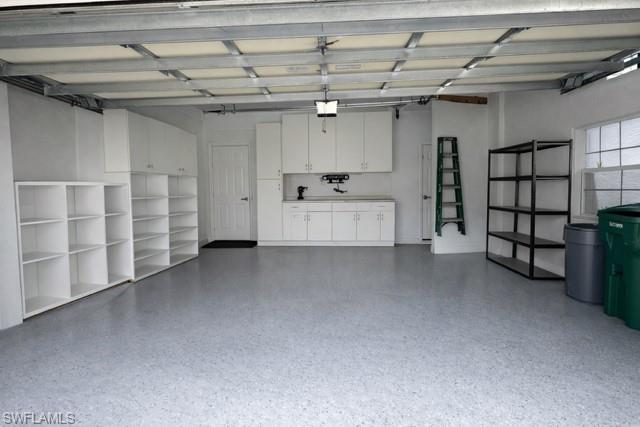 Tons of storage in the 2 car garage.