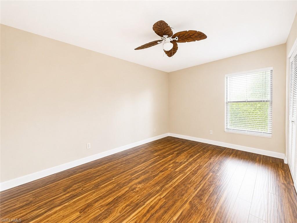 Neutral-toned interior with wood-finish flooring