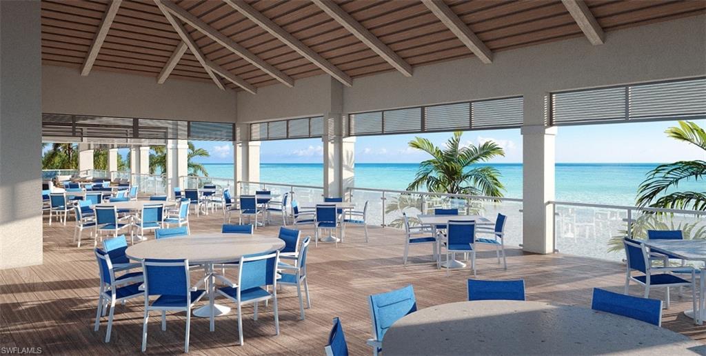 Interior view of new private beach club.