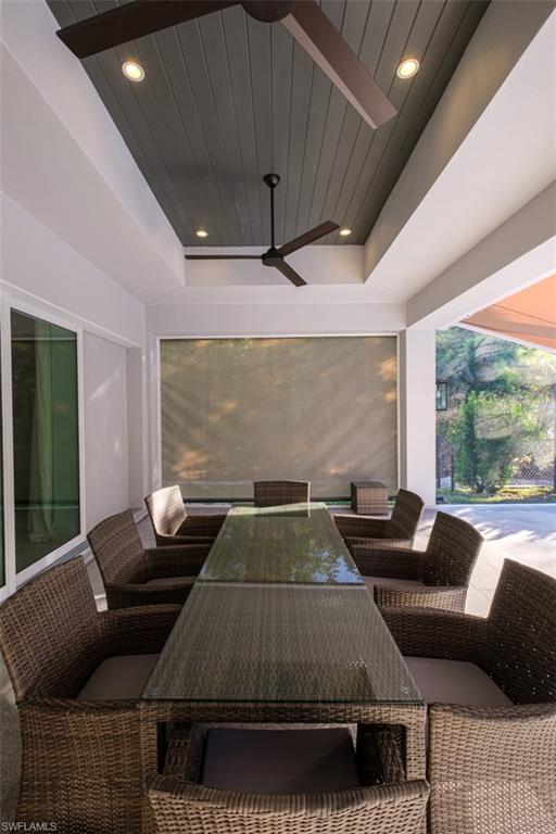 Electric shades for one side of the covered lanai