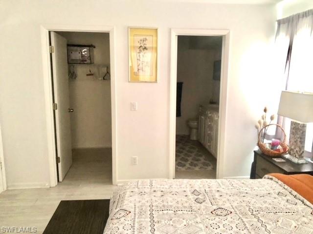 Walk in closet and private bath in Master