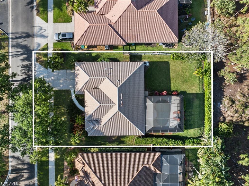 Aerial view of property's location with property boundaries highlighted