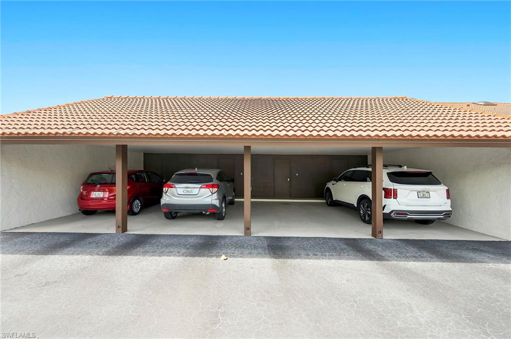 Covered Carport: 2nd space from the right