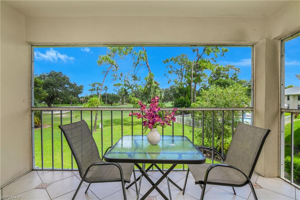 View of balcony of the golf course and community pool view