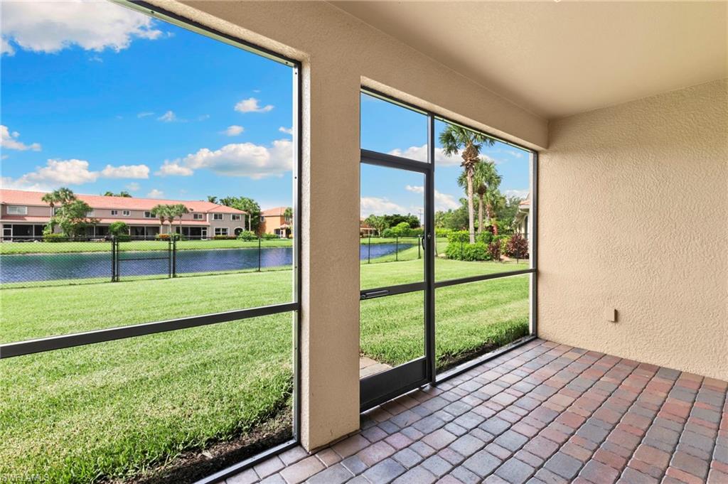 Large lanai with lake view.