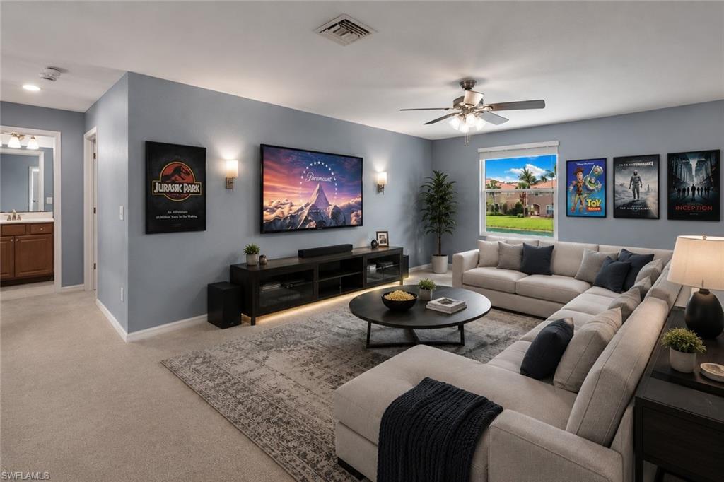 Virtually staged loft space.