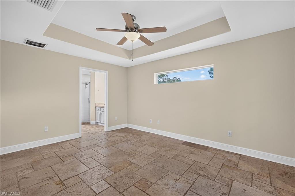Master bedroom with master bath past door