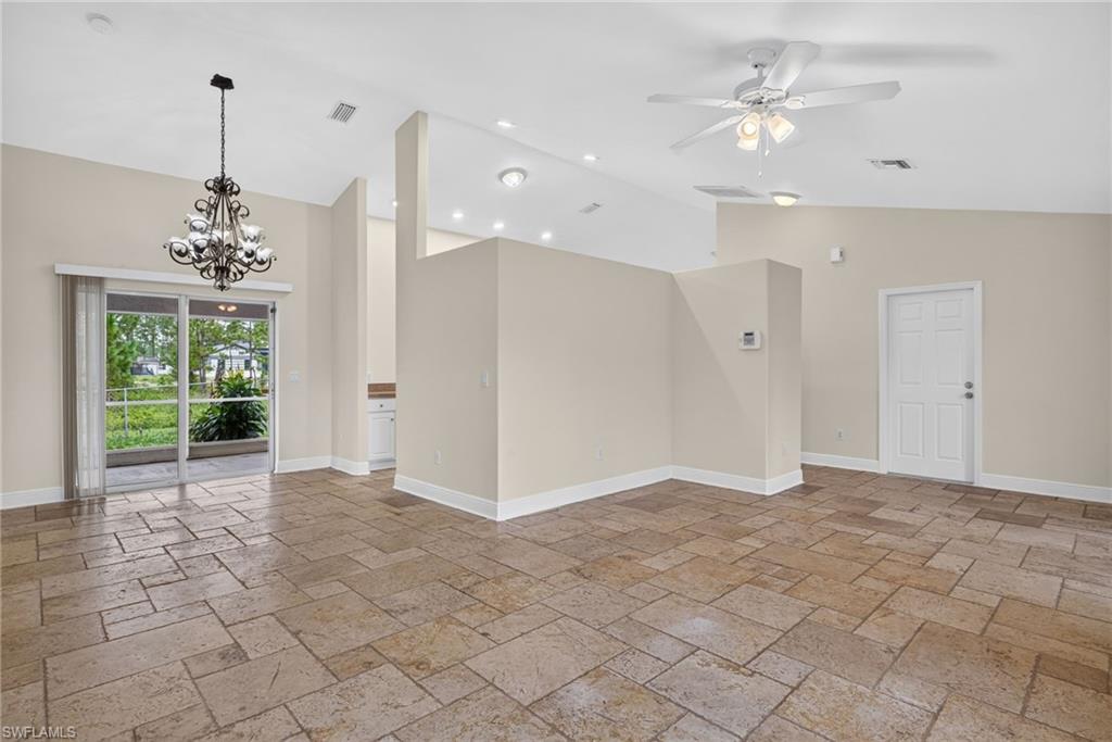 Dining room with front living room and entry