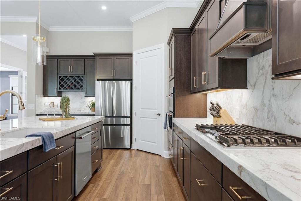 Granite counters and backsplash
