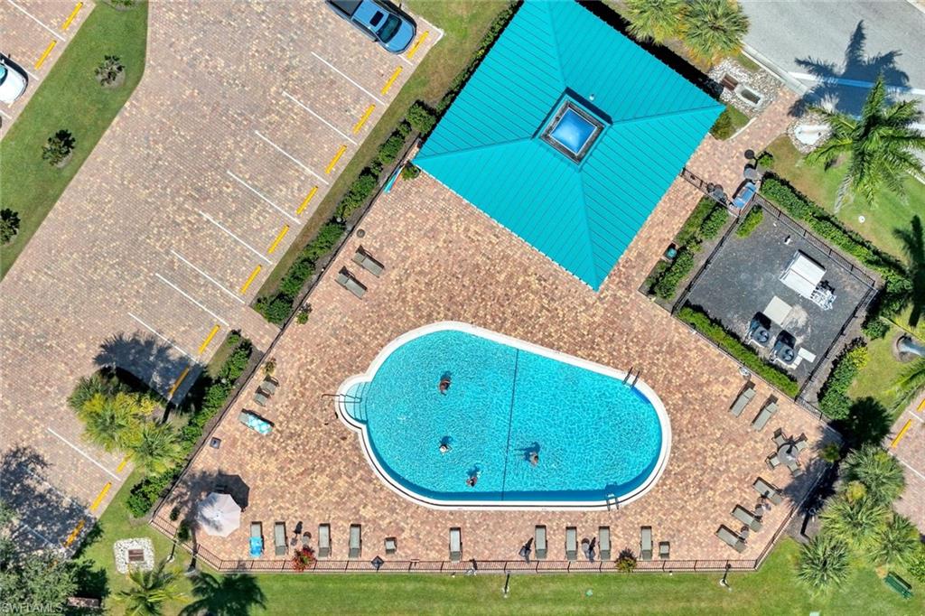 Aerial view of a pool area