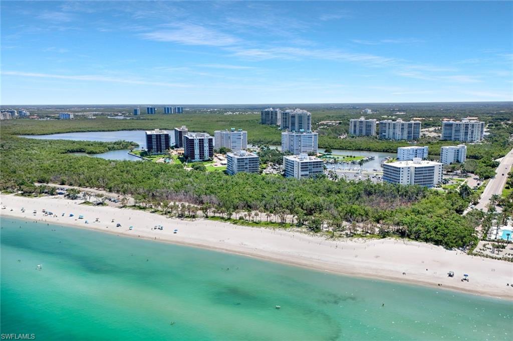 View of urban area featuring unending shoreline