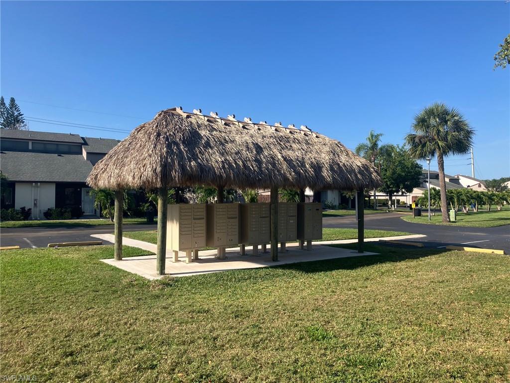 The mailboxes are also conveniently located near the home