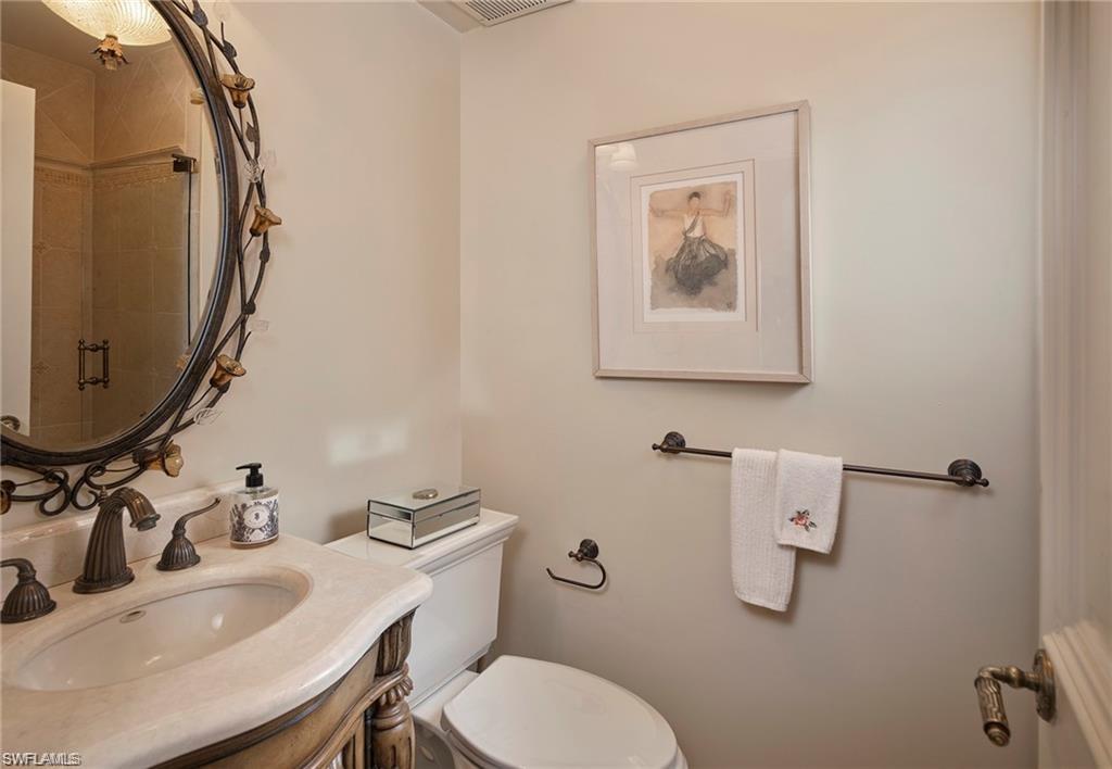 Bathroom with vanity and toilet