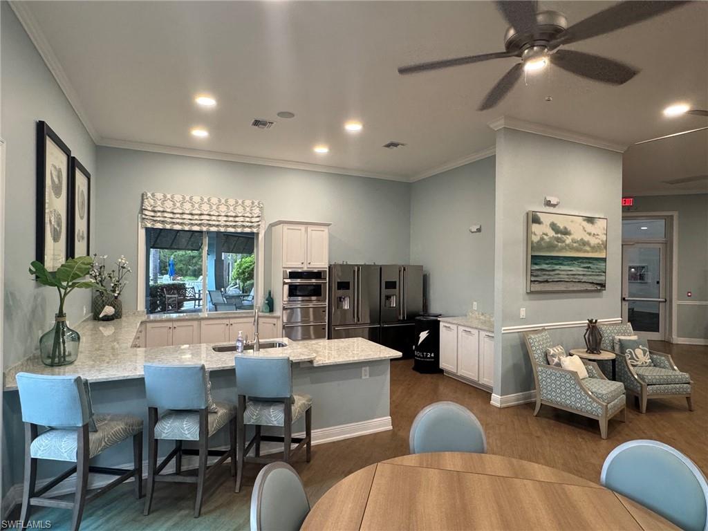 Clubhouse social room with full kitchen