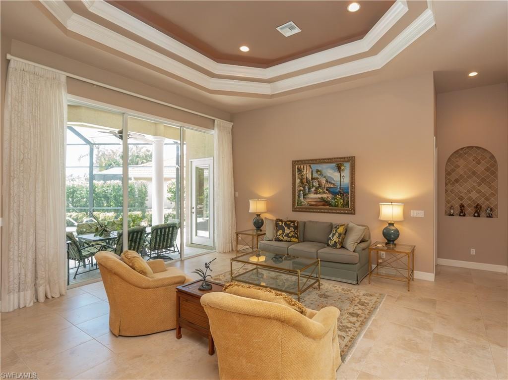 Expansive patio access with large sliding glass doors