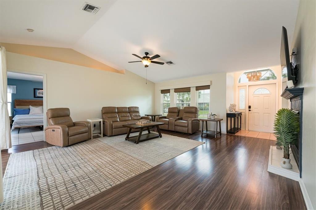Spacious Living Room with Open Floor Plan & Gas Fireplace