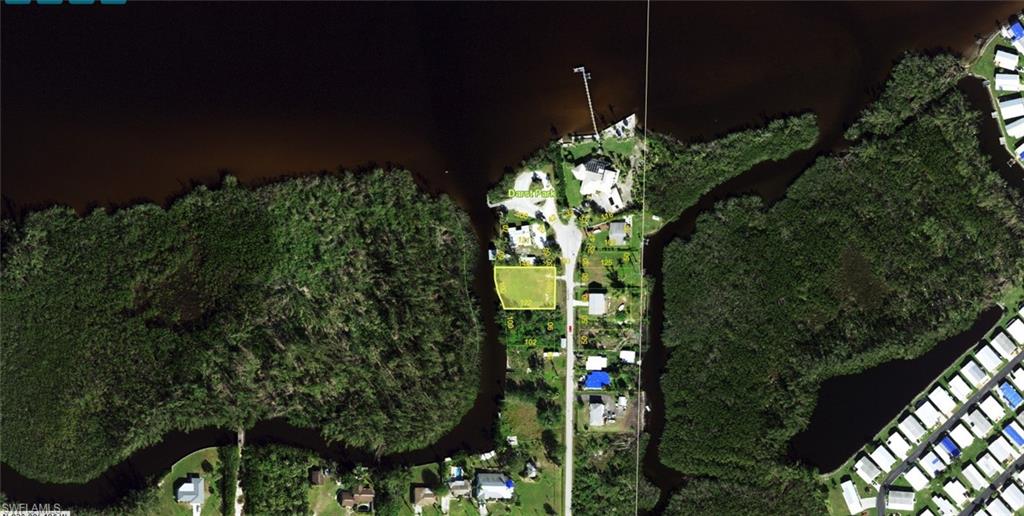 Aerial Map. Displaying the property's boundaries and surrounding geographical features