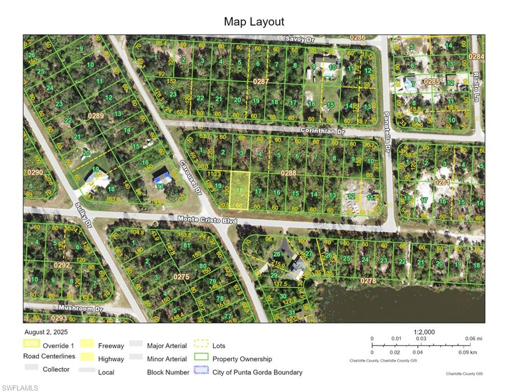 Map of property location with property parcel outlined