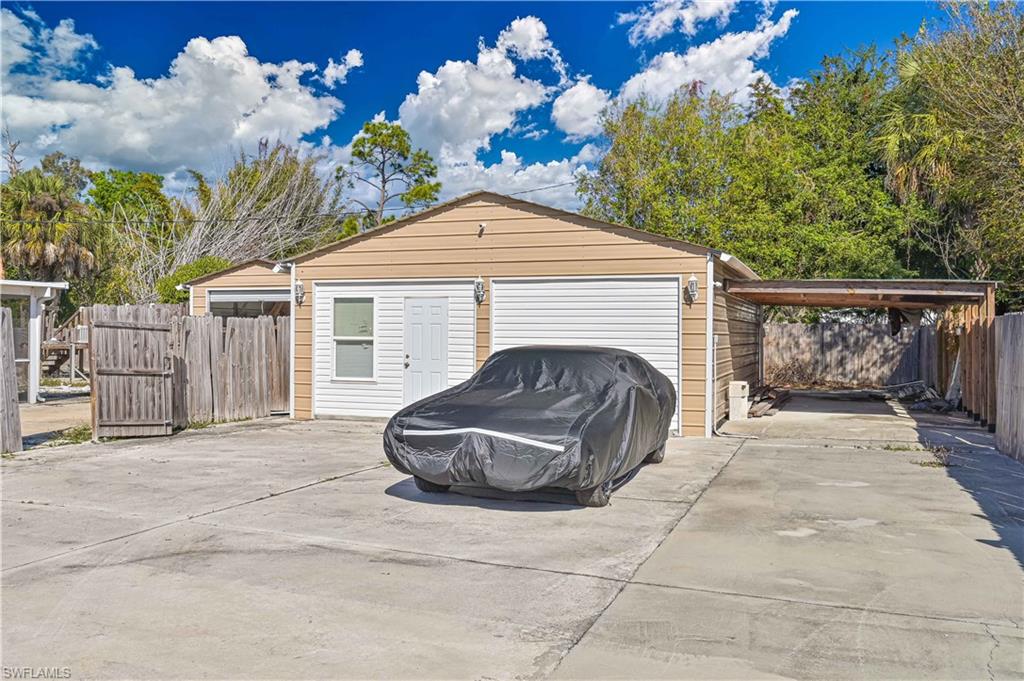 Garage with a carport