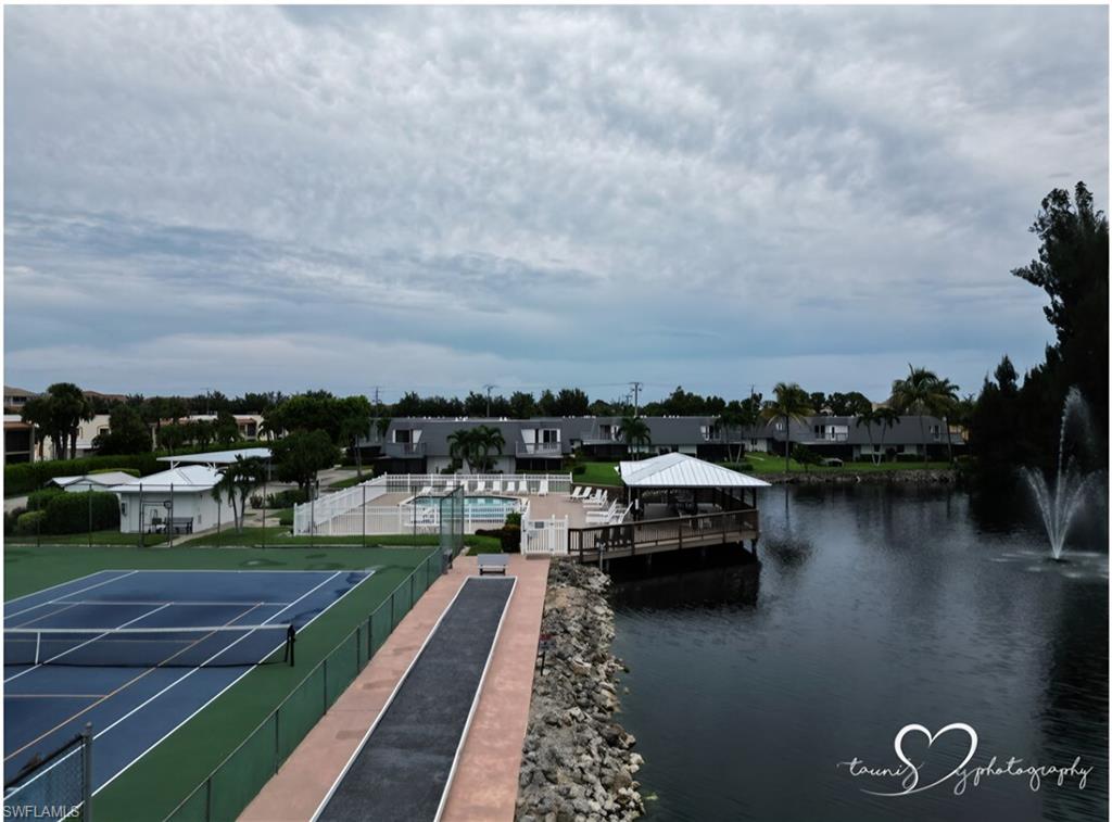 Lake and Tennis court
