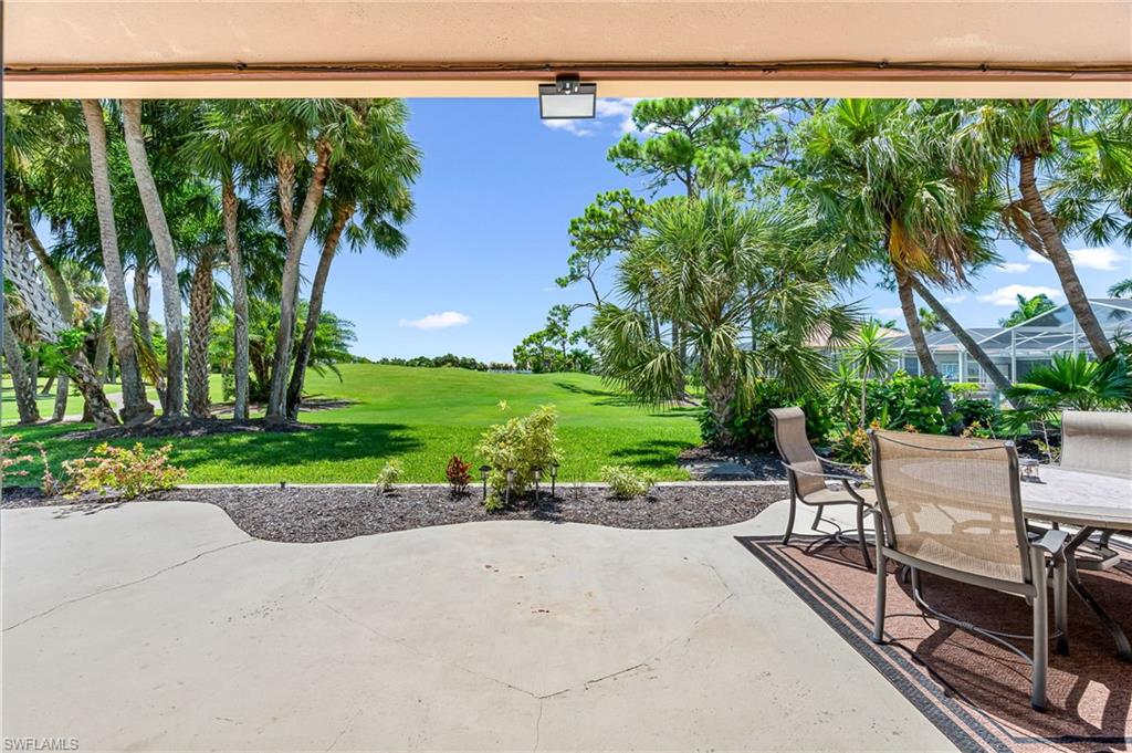 Western view from patio overlooking 1st hole of East course