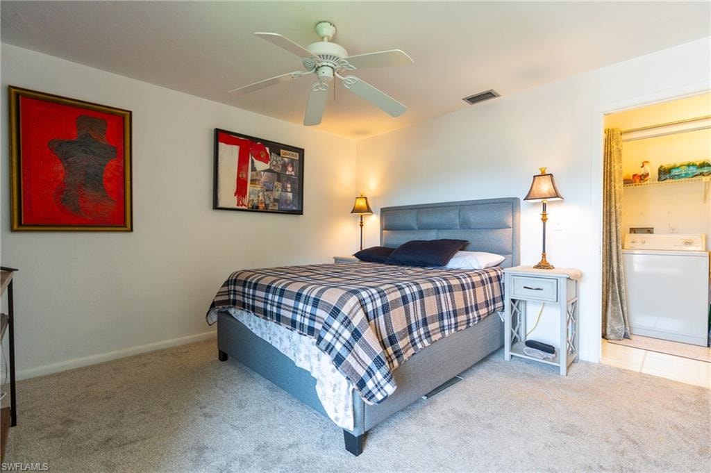 Plush carpet flooring complements crisp white walls