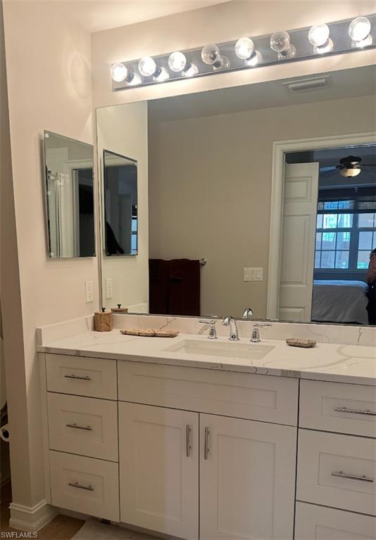 Master bath has shower