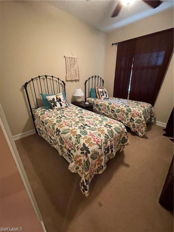 Guest bedroom has 2 twin beds New Carpeting