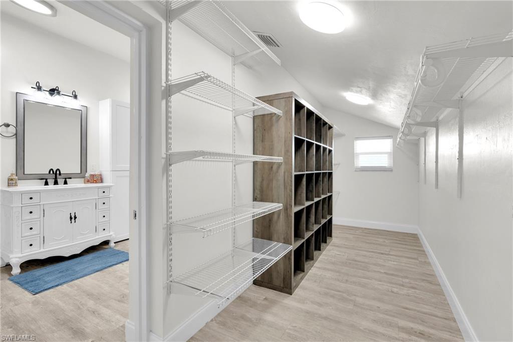 The Master Closet Has Been Enlarged For All Of Your Storage Needs And Comes With Extra Shelving For Shoes And Other Items.  This Unit Can Be Locked For Owners Safety If Renting Out This Property!