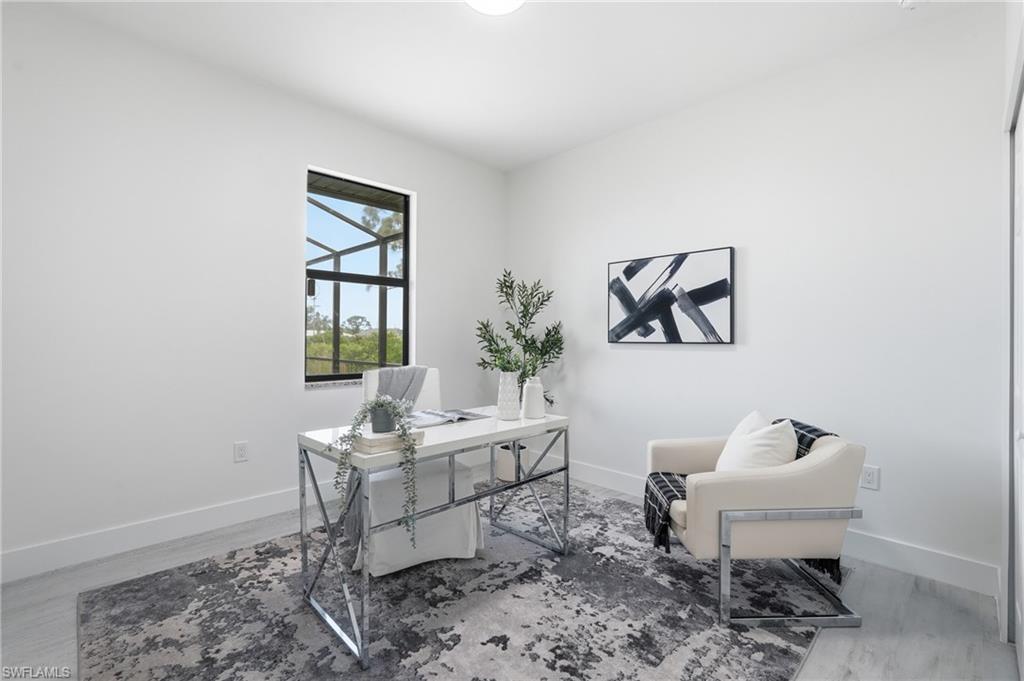 Bedroom staged as an office